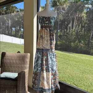 Bohemian Strapless Maxi Dress